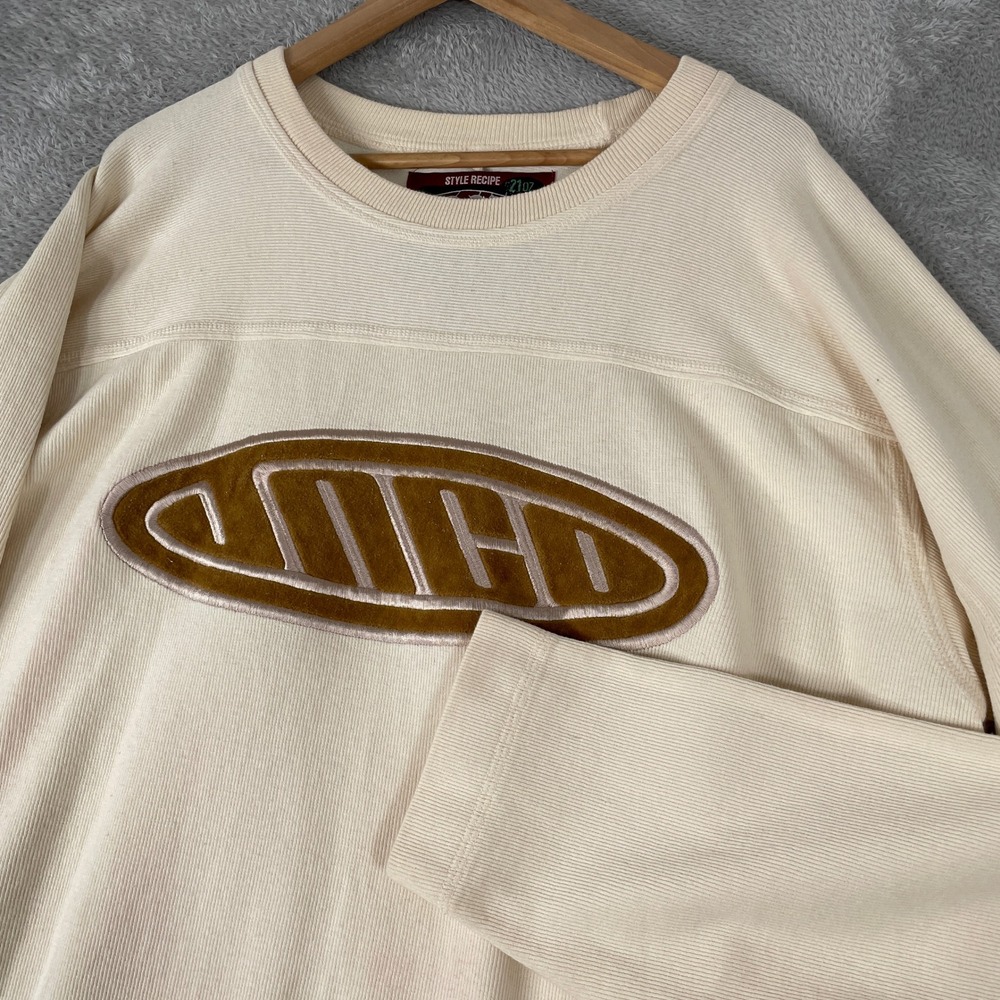 Vintage JNCO Shirt Mens XL Ivory Y2K Chunky Style Embroidered Logo